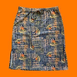 90's vintage asian oriental japanese geisha y2k skirt MEDIUM joule